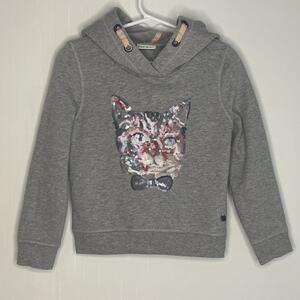 Eat Ants By Sanetta Soft Sequin Cat Hoodie Sweatshirt Size 3-4 98cm